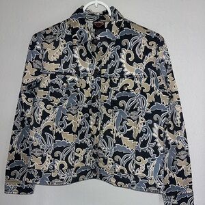 Harley-Davidson Women's Patterned Jean Jacket - Black and Cream